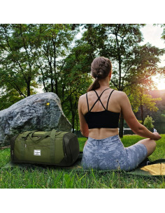 Bolsa de Gimnasio Laripwit 40L Verde con Compartimento para Zapatos 2