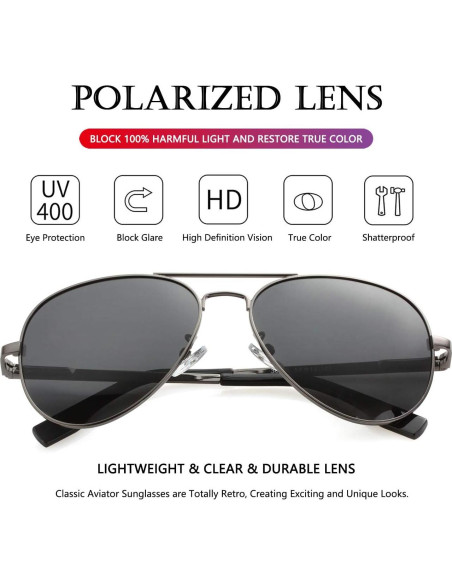 Gafas de sol AIEYEZO aviador polarizadas UV400 metalizadas