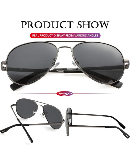 Gafas de sol AIEYEZO aviador polarizadas UV400 metalizadas