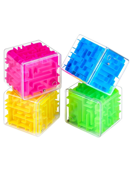 Cubos de Laberinto 3D Syhood - 4 Piezas Portátiles para Jugar