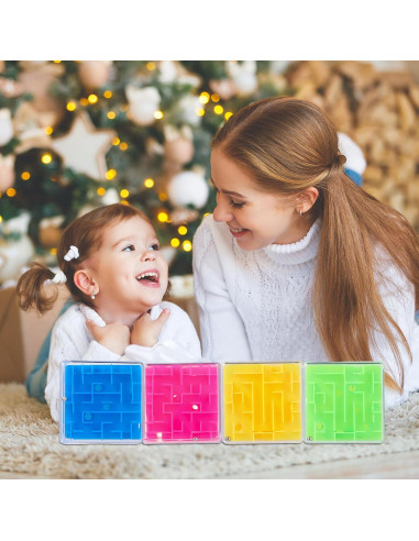 Cubos de Laberinto 3D Syhood - 4 Piezas Portátiles para Jugar