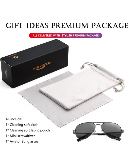 Gafas de sol AIEYEZO aviador polarizadas UV400 metalizadas