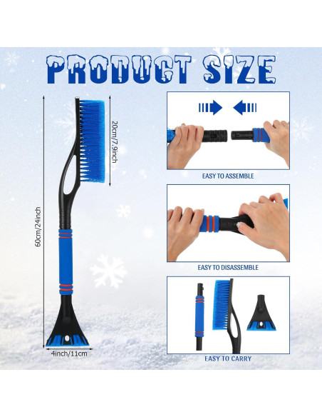 20 Raspadores de Hielo y Cepillos de Nieve Uiifan 60 cm