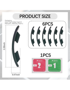 6 Inserciones de Silicona para Portavasos de Coche YGDMD 2