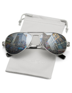 Gafas de sol AIEYEZO aviador polarizadas UV400 plata
