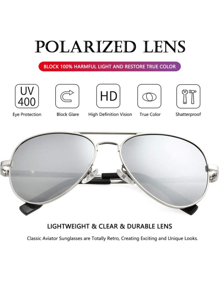 Gafas de sol AIEYEZO aviador polarizadas UV400 plata