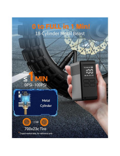 Bomba Eléctrica Portátil Yetour AP114B 150PSI con Manómetro 2