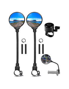 Espejo Convexo de Bicicleta YISUGOOC con Timbre Ajustable