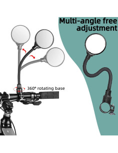 Espejo Convexo de Bicicleta YISUGOOC con Timbre Ajustable 2