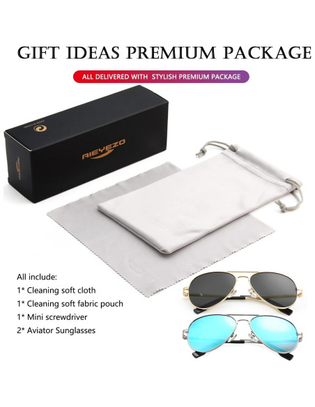 Gafas de sol AIEYEZO aviador polarizadas UV400 unisex