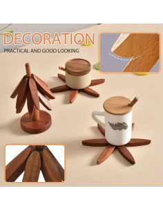 Trivetes de Madera en Forma de Árbol Heaocv - Aislantes Térmicos 2