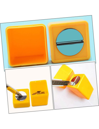 Contenedor de Desecho para Cuchillas WOFASHPURET Amarillo 4 Pcs