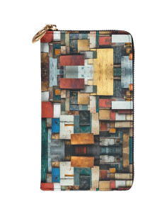 Cartera de cuero microfibra WZYCWB con cremallera 19 x 10 cm 2