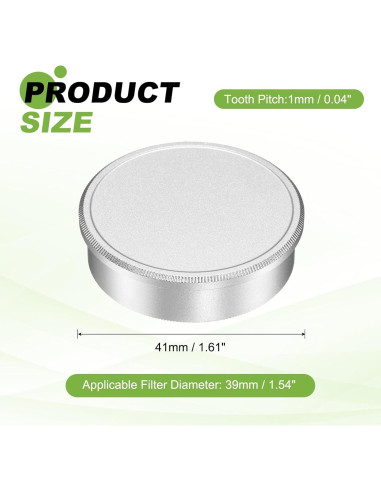 Tapa de lente de metal PATIKIL 39mm x 1mm plata