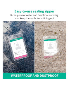 50 Fundas de Identificación Vertical GIBIBU con Cierre Impermeable 2