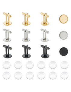 Kit de Gemelos Redondos UNICRAFTALE 12 Sets Acero Inoxidable