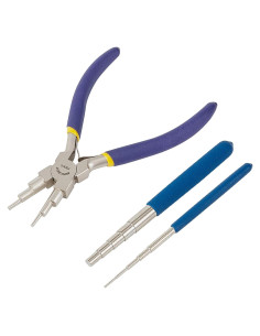 BENECREAT Juego de Herramientas para Joyería - 2 Mandriles y Alicate 6 en 1