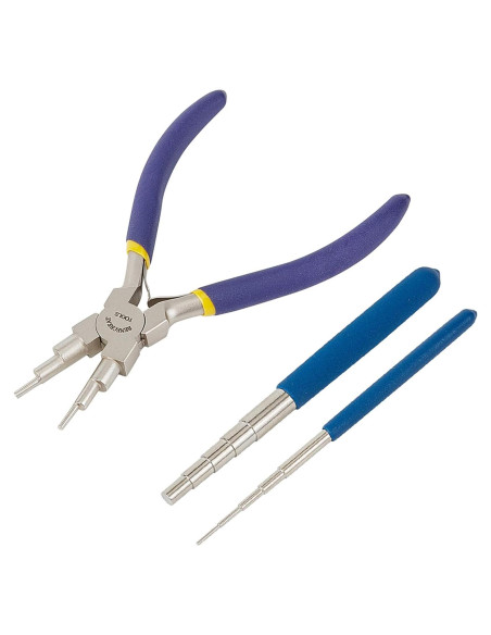 BENECREAT Juego de Herramientas para Joyería - 2 Mandriles y Alicate 6 en 1