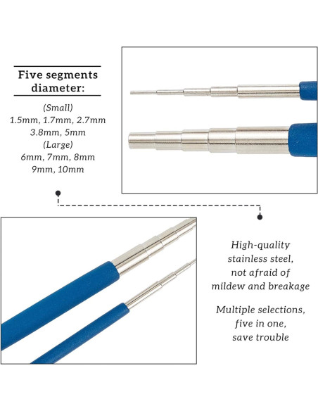 BENECREAT Juego de Herramientas para Joyería - 2 Mandriles y Alicate 6 en 1