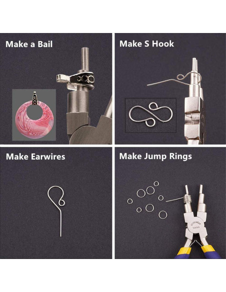 BENECREAT Juego de Herramientas para Joyería - 2 Mandriles y Alicate 6 en 1