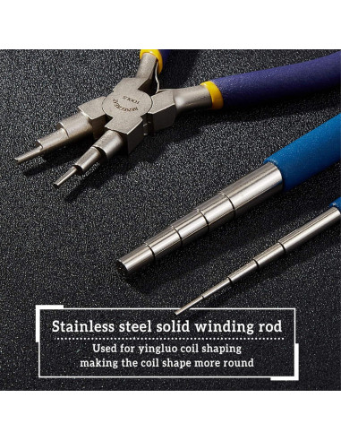 BENECREAT Juego de Herramientas para Joyería - 2 Mandriles y Alicate 6 en 1