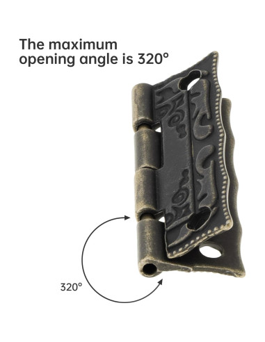 Kit de Bisagras y Cerraduras Vintage HOJLKLD - 4 Cerraduras y 8 Bisagras de Bronce Antiguo