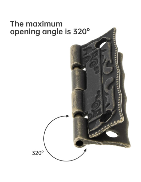 Kit de Bisagras y Cerraduras Vintage HOJLKLD - 4 Cerraduras y 8 Bisagras de Bronce Antiguo