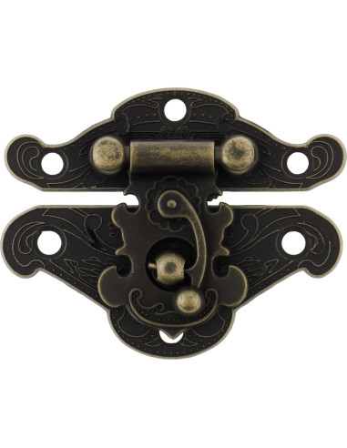 Kit de Bisagras y Cerraduras Vintage HOJLKLD - 4 Cerraduras y 8 Bisagras de Bronce Antiguo