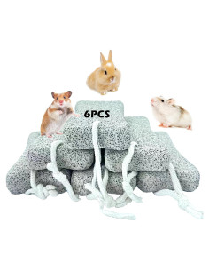 Bloques de Lava para Conejos MUYG - 6 Juguetes Masticar 13 cm