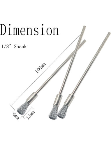 20 Cepillos de Limpieza Acero Inoxidable Luo ke 1/8" (3.18 mm)