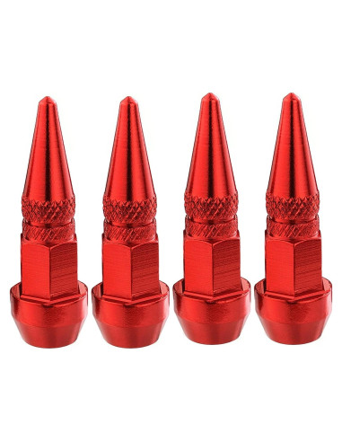 Tapa de Válvula de Neumático Lunsom Aluminio Rojo 4 Pcs