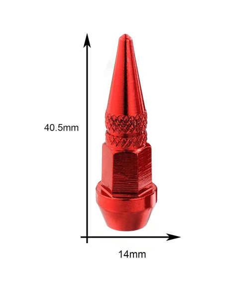 Tapa de Válvula de Neumático Lunsom Aluminio Rojo 4 Pcs