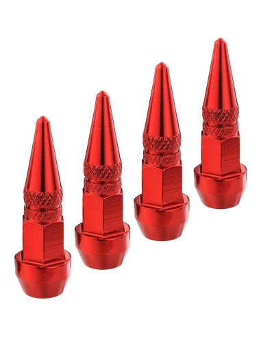 Tapa de Válvula de Neumático Lunsom Aluminio Rojo 4 Pcs