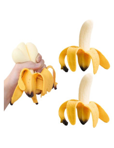 3 Piezas Juguetes Squishy Plátano Alivio Estrés TPR SHEHARUHI