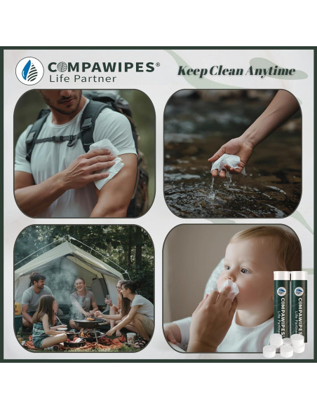 500 Toallitas Comprimidas Compawipes - Papel Higiénico Ecológico