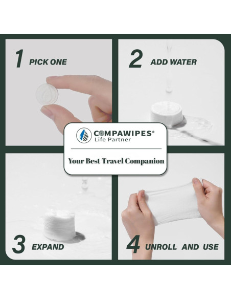 500 Toallitas Comprimidas Compawipes - Papel Higiénico Ecológico