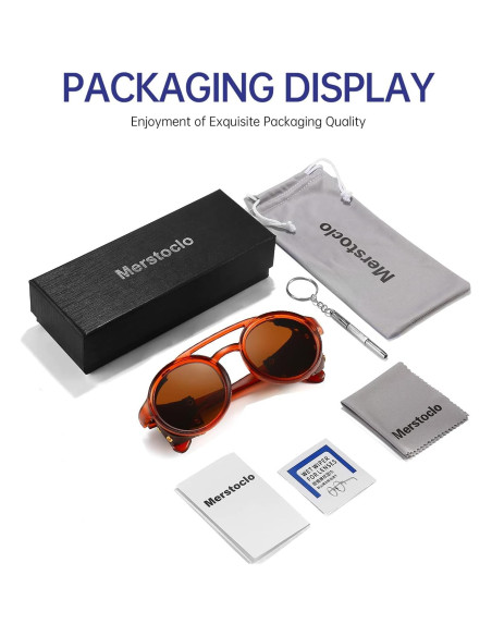 Gafas de sol steampunk Gysnail con laterales de cuero UV400