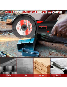 Amoladora Angular Inalámbrica Oubit 12V 500W 19500rpm 2