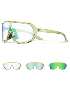 Gafas de Ciclismo KAPVOE Fotoquímicas UV400 Verde Amarillo