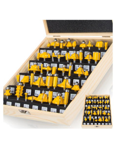 Juego de Brocas de Router OLETBE 41 PCS Carburo 6.35mm