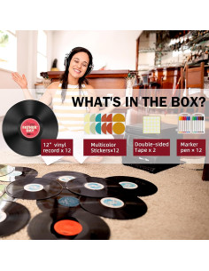 Leptetek 12 Piezas Decoraciones de Discos de Vinilo Vintage 2