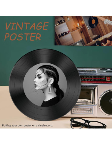 Leptetek 12 Piezas Decoraciones de Discos de Vinilo Vintage