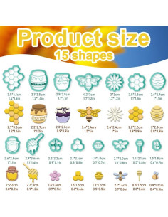 15 Cortadores de Arcilla de Polímero beinkmake - Aretes Abeja 2