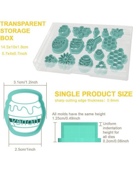 15 Cortadores de Arcilla de Polímero beinkmake - Aretes Abeja