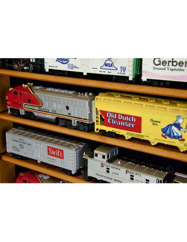 Estante de Exhibición para Trenes HO sfDisplay.com 6 Estantes Madera Negra
