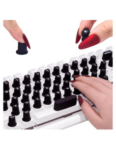 Calcomanías para Teclado Raisetip 70 Pcs para Uñas Largas Negro