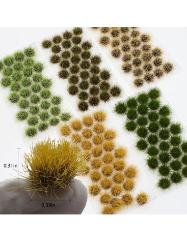 32 Piezas Arbustos Miniatura Verde Oscuro Ylutex para Dioramas