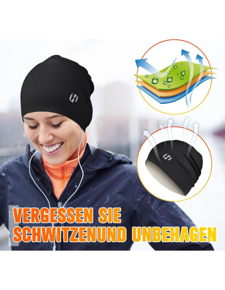 Gorro Térmico de Ciclismo Esqueleto Unisex - Negro