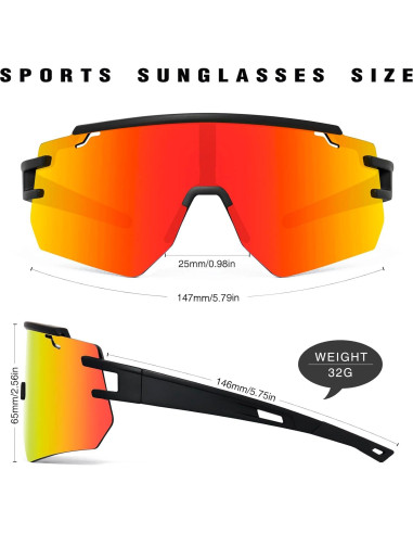 Gafas de Ciclismo Polarizadas VEWOE UV400 Ajustables