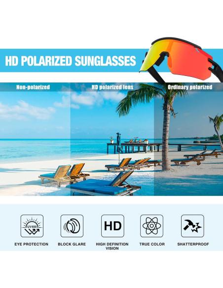 Gafas de Ciclismo Polarizadas VEWOE UV400 Ajustables